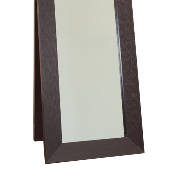 Benzara Aesthetic Accent Mirror With Wooden Framing Dark Brown - BM148738