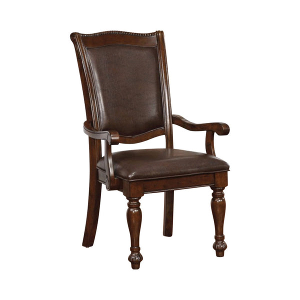 Benzara Alpena Traditional Arm Chairs Set Of 2 Cherry Brown - BM123165