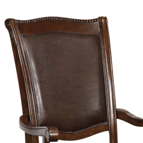 Benzara Alpena Traditional Arm Chairs Set Of 2 Cherry Brown - BM123165