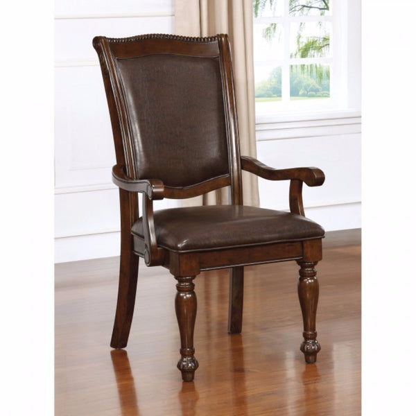 benzara Alpena Traditional Arm Chairs Set of 2 Cherry Brown - BM123165
