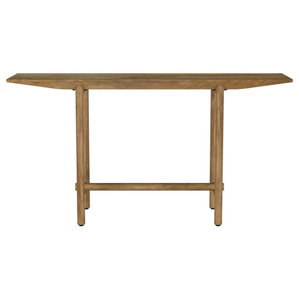 Benzara Arius Sofa Console Table 57 Inch Slim Rectangular Brown Mango Wood -BM329153