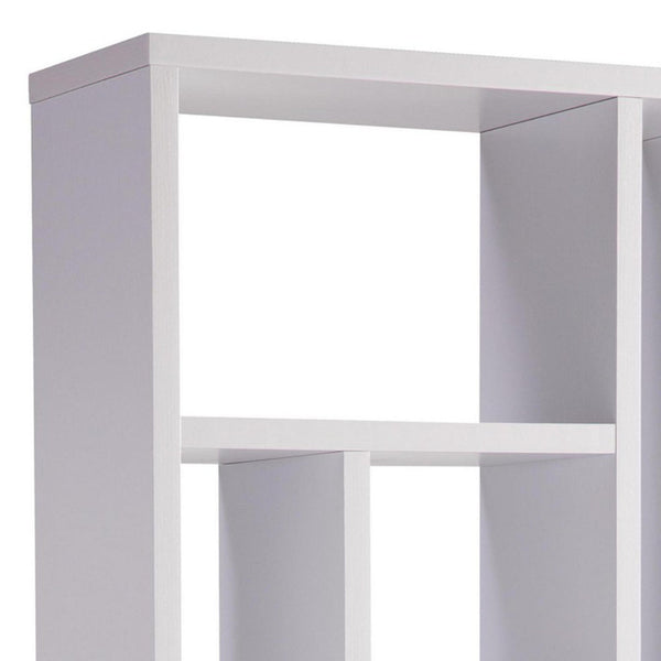 Benzara Asa 71 Inch Modern Display Bookshelf 9 Multi Level Shelves White Finish - BM293584
