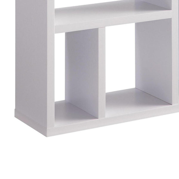 Benzara Asa 71 Inch Modern Display Bookshelf 9 Multi Level Shelves White Finish - BM293584