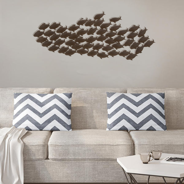 benzara Attractive Metal Fish Wall Decor In Bronze - BM05830