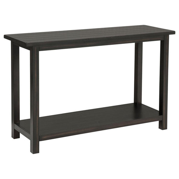 benzara Ayne Console Table 1 Bottom Shelf Classic Black Wood Frame 47 Inch -BM329199