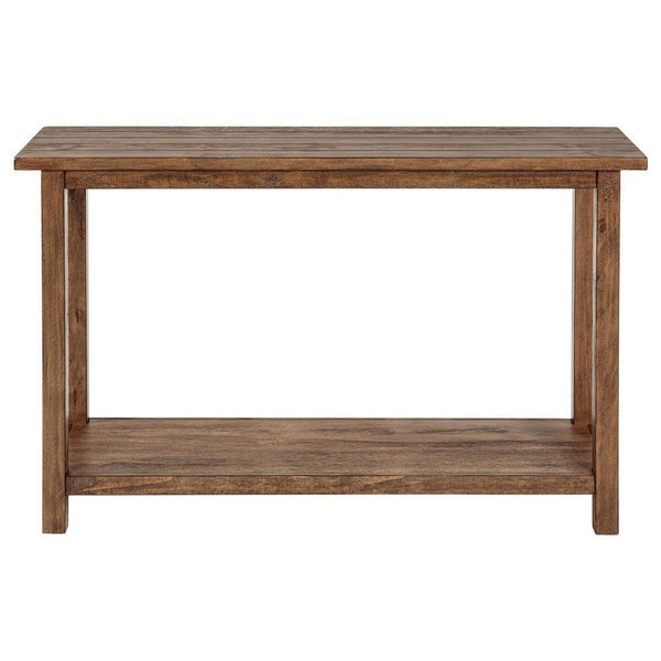 Benzara Ayne Console Table 1 Shelf Distressed Brown Wood Frame 47 Inch -BM329191