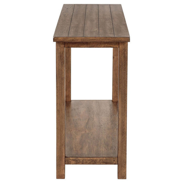 Benzara Ayne Console Table 1 Shelf Distressed Brown Wood Frame 47 Inch -BM329191