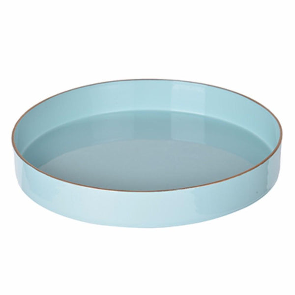 Benzara Beautiful Mimosa Round Tray Powder Blue - BM145835