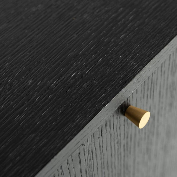 Benzara Belo Accent Buffet Sideboard 6 Shelves Gold Accent Black 42 Inch -BM325252