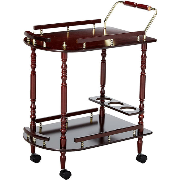 Benzara 2-Tier Serving Cart Brown- BM69285