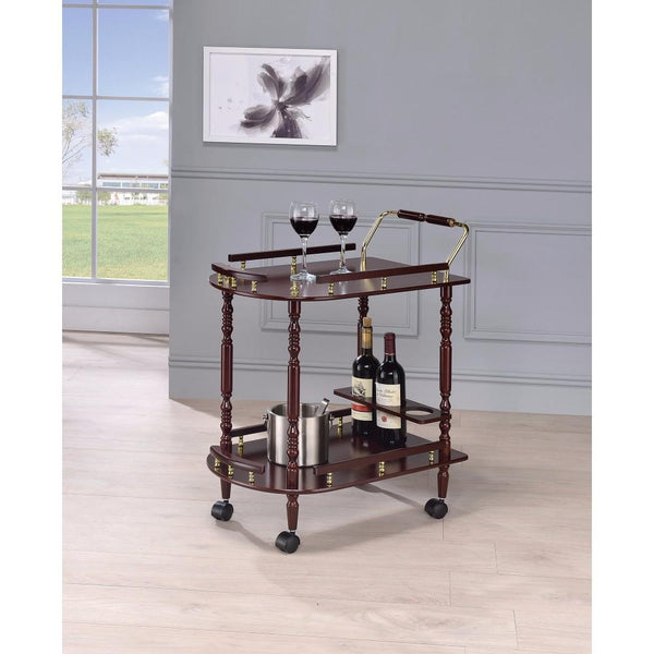 benzara 2-Tier Serving Cart Brown- BM69285