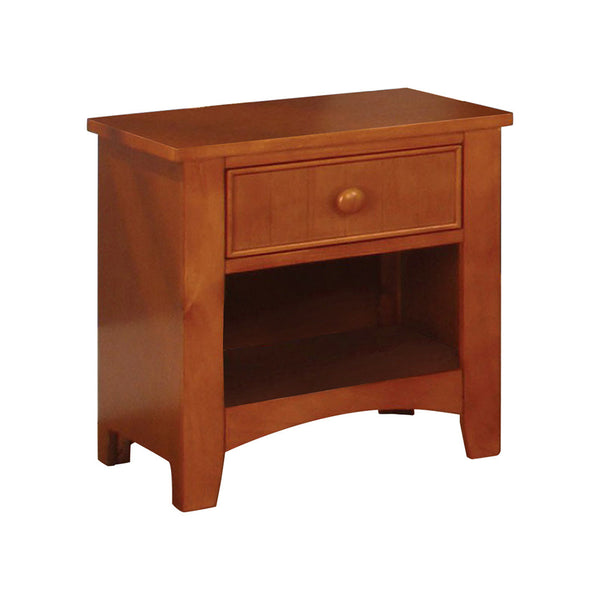 Benzara BM122964 Omnus Wood Night Stand Oak Finish