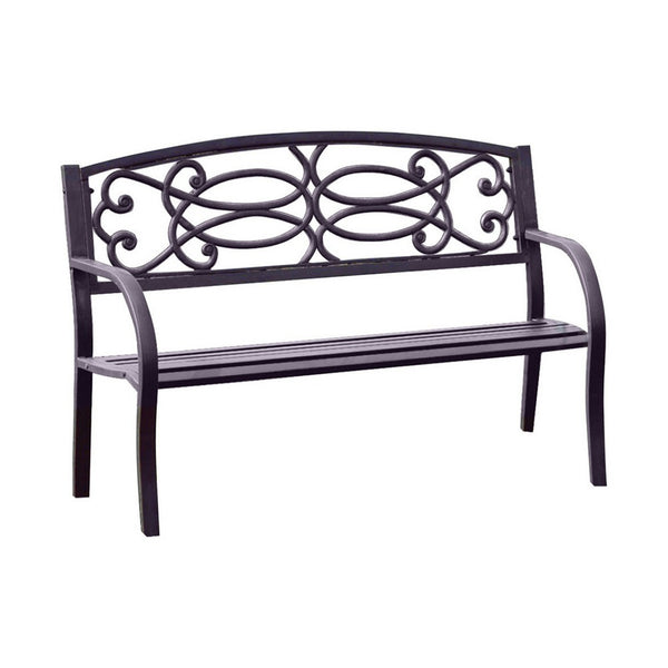Benzara BM123010 Potter Armrests Patio Bench Black