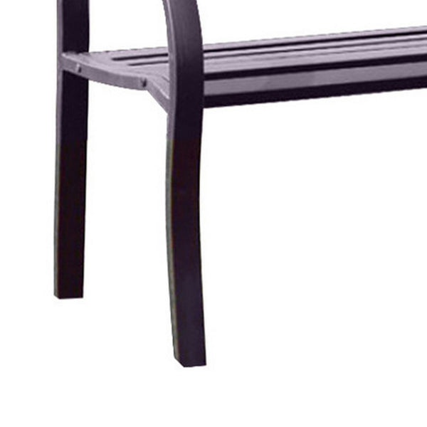 Benzara BM123010 Potter Armrests Patio Bench Black