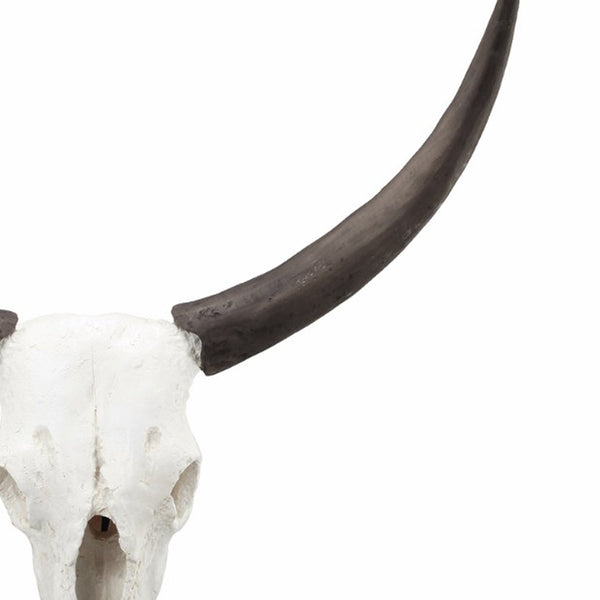 Benzara BM150715 Wild & Beautiful Cow Skull Resin