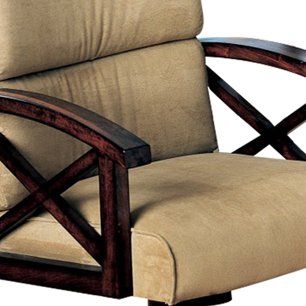 Benzara BM68943 Upholstered Arm Game Chair Brown
