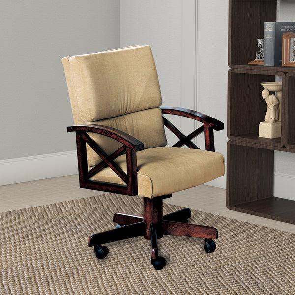 benzara BM68943 Upholstered Arm Game Chair Brown