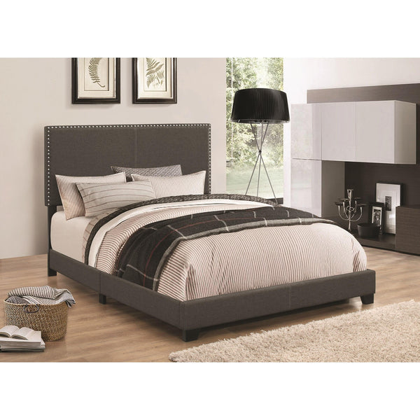 benzara Benzara Charcoal Upholstered Eastern King Bed - BM172146