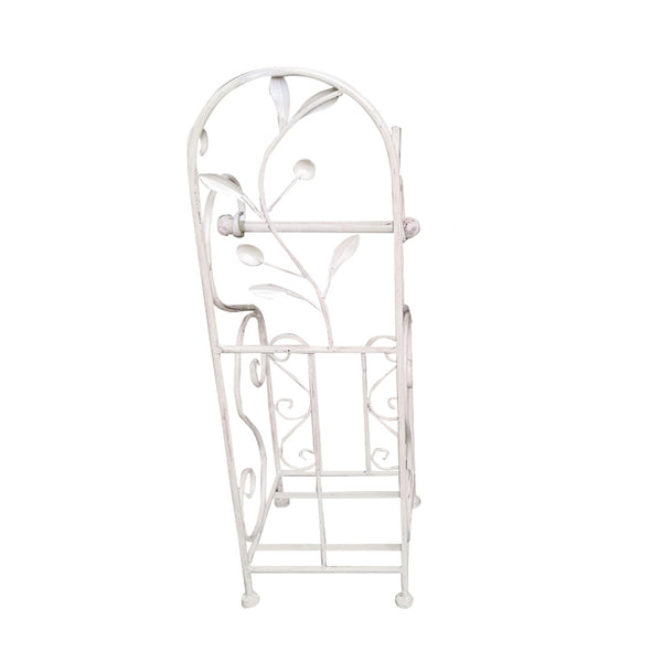 Benzara Benzara Classic Free Standing Metal Toilet Paper Holder Off White - BM05342