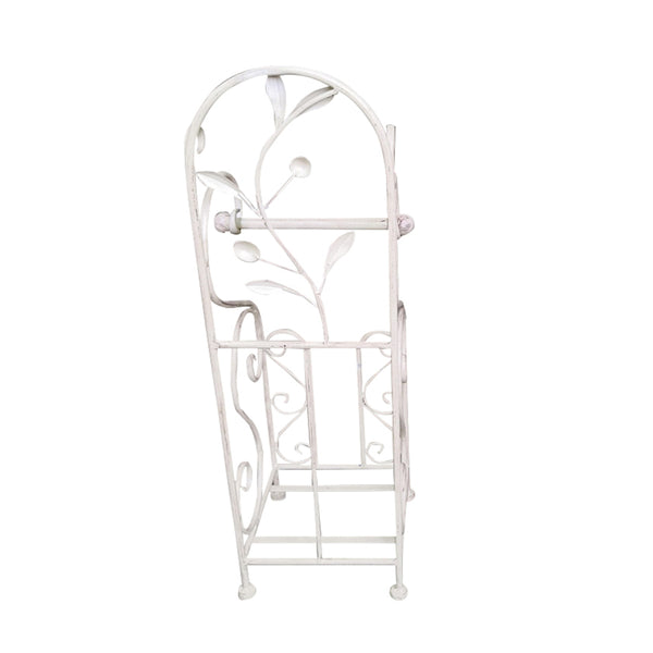 Benzara Benzara Classic Free Standing Metal Toilet Paper Holder White - BM05342