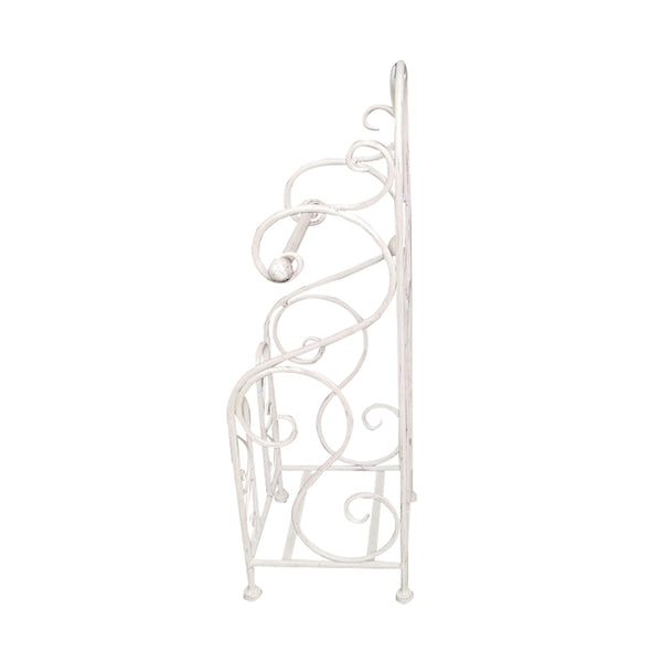 Benzara Benzara Classic Free Standing Metal Toilet Paper Holder White - BM05342