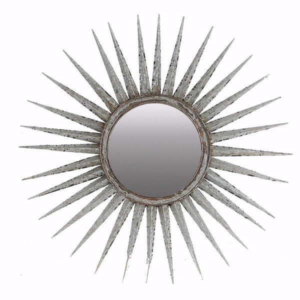 benzara Distressed Sun inspired Mirror - BM149617