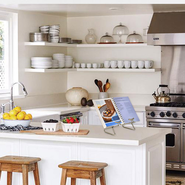 benzara Benzara Easy Reading Metal Cook book Holder Silver - BM164487