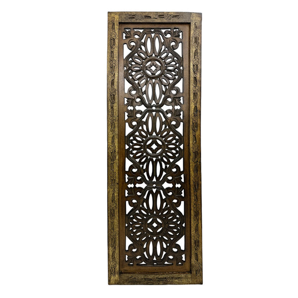 Benzara Benzara Floral Hand Carved Wooden Wall Panels Assortment Of Two Brown - BM01881