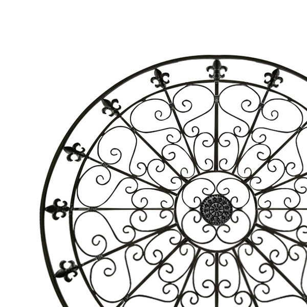 Benzara Benzara Handmade Metal Medallion Hanging Round Wall Decor With Swirls Brown - BM06171