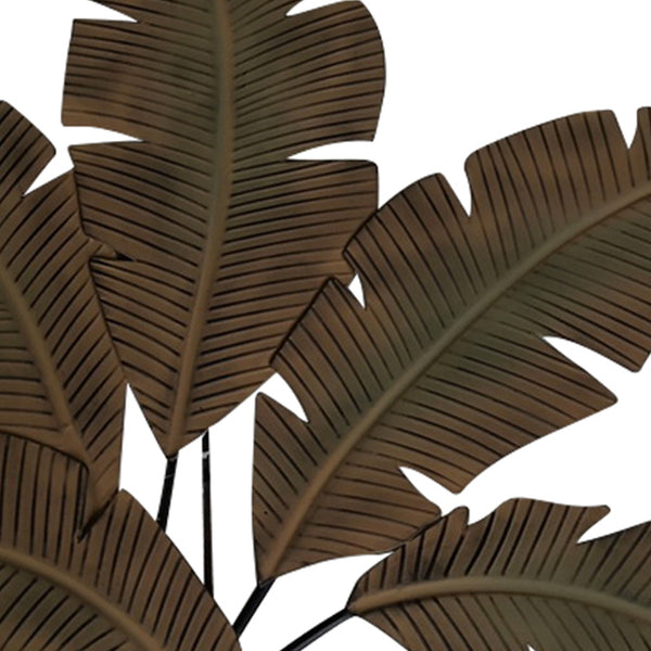Benzara Benzara Metal Wall Decor Palm Leaf Green And Brown - BM07982