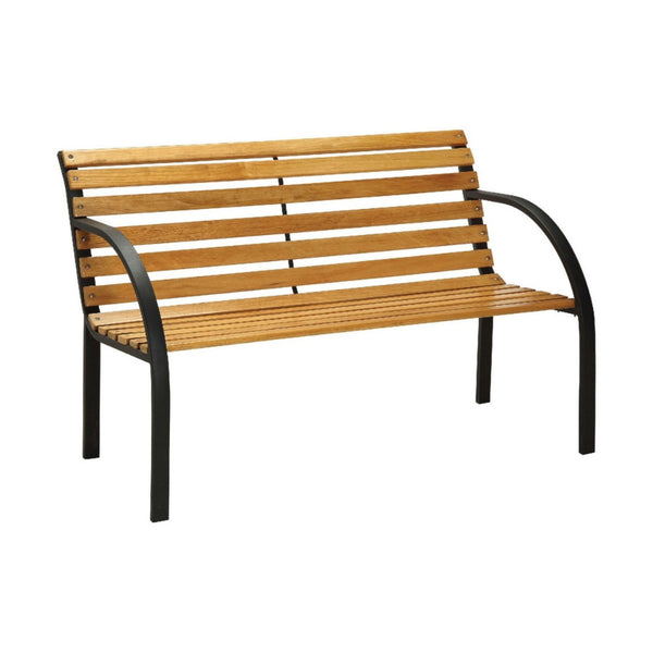 Benzara BM123183 Dumas Transitional Style Patio Bench Natural Oak