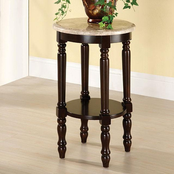 benzara BM123845 Santa Clarita Traditional Plant Stand Dark Cherry
