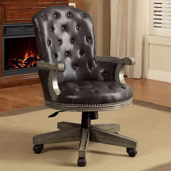 benzara BM141697 Yelena Height Adjustable Arm Chair In Gray And Black