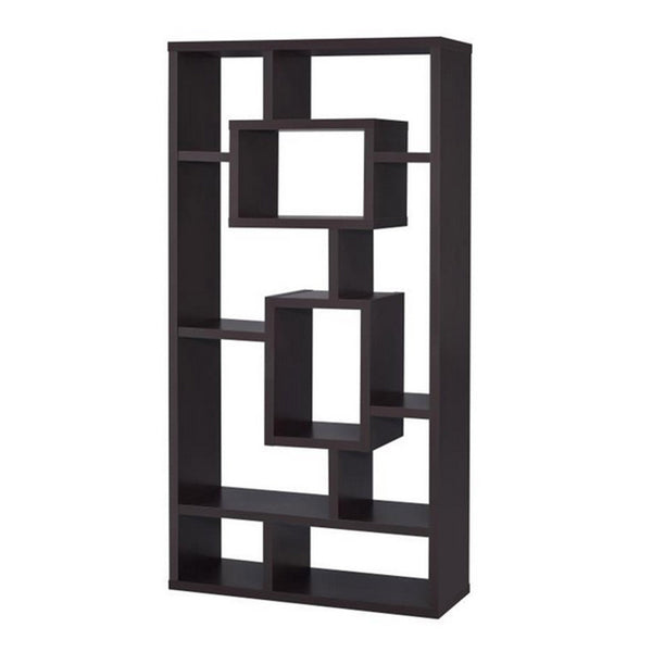 Benzara BM156231 Aesthetic Fine Looking Rectangular Bookcase Brown