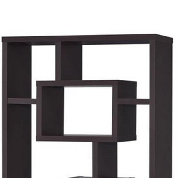 Benzara BM156231 Aesthetic Fine Looking Rectangular Bookcase Brown