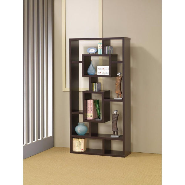 benzara BM156231 Aesthetic Fine Looking Rectangular bookcase Brown