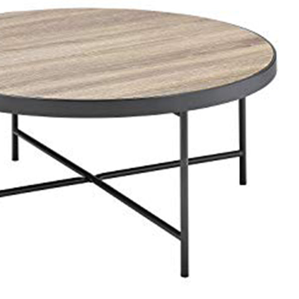 Benzara BM156782 Charming Coffee Table Weathered Oak Brown