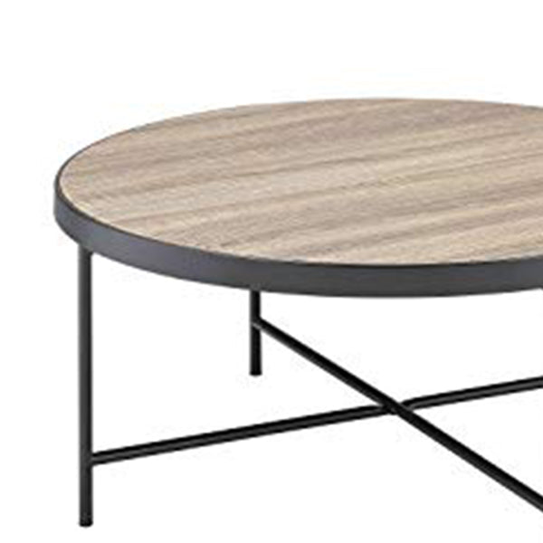 Benzara BM156782 Charming Coffee Table Weathered Oak Brown