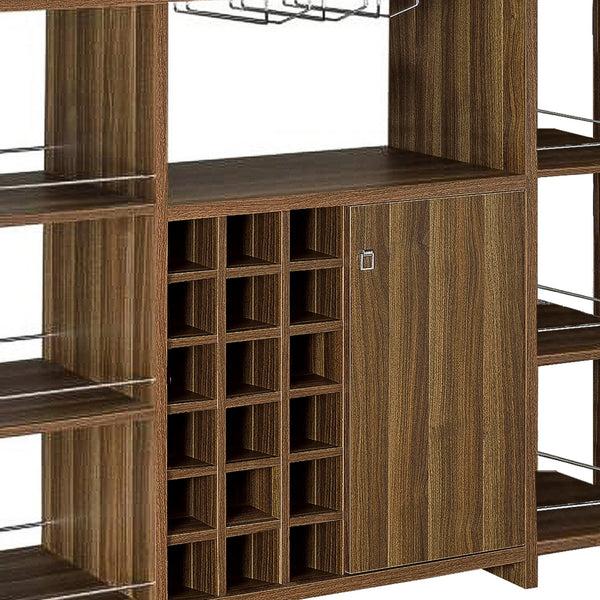 Benzara BM158064 Sturdy Modern Bar Unit With Wine Bottle Storage