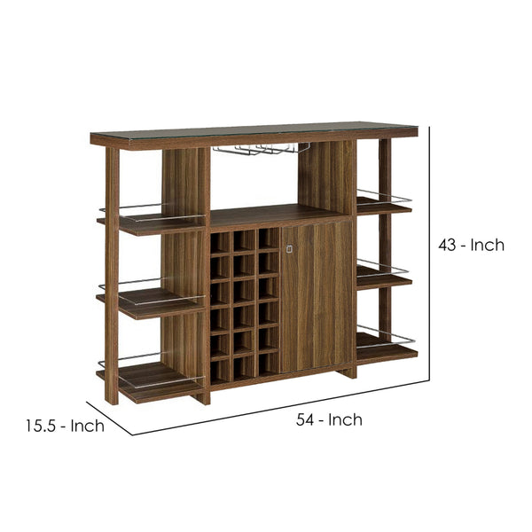 Benzara BM158064 Sturdy Modern Bar Unit With Wine Bottle Storage