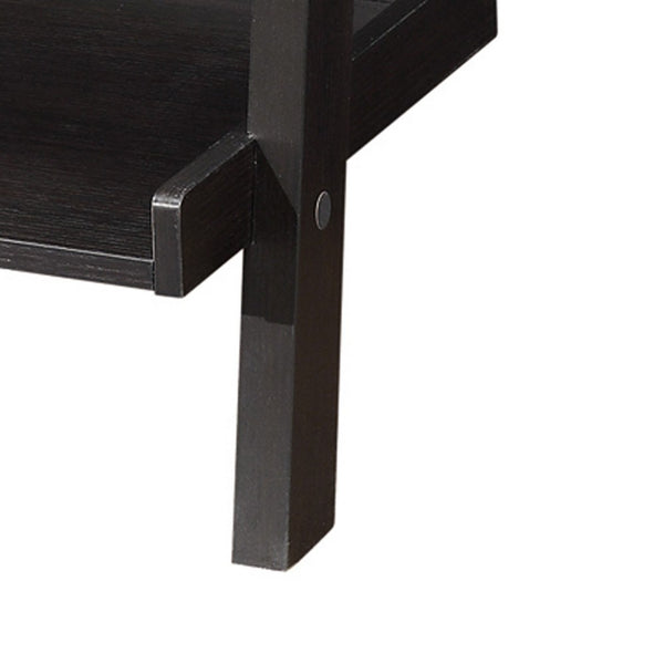 Benzara BM159054 Sleek Wooden Ladder Bookcase With 5 Shelves Brown