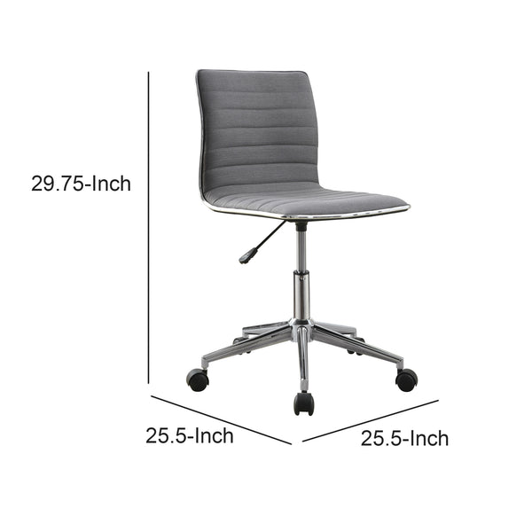 Benzara BM159082 Contemporary Mid-Back Desk Chair Gray