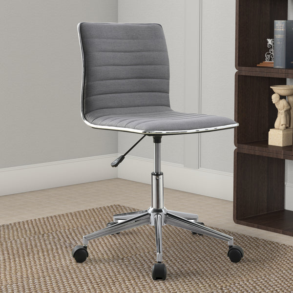 benzara BM159082 Contemporary Mid-Back Desk Chair Gray