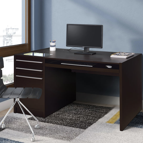 benzara BM159112 Contemporary Connect-IT Computer Desk Brown