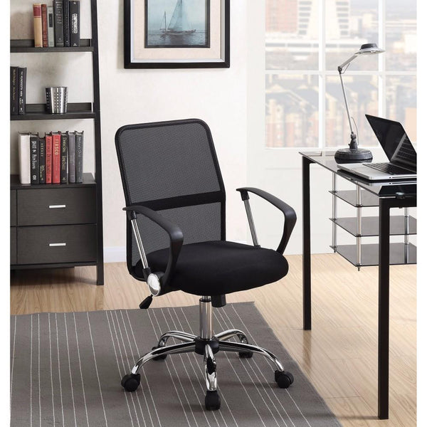 benzara BM159143 Ergonomic Fine Mesh Office Chair Black