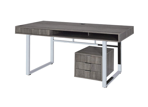 Benzara BM159200 Elegant Contemporary Style Wooden Writing Desk Gray