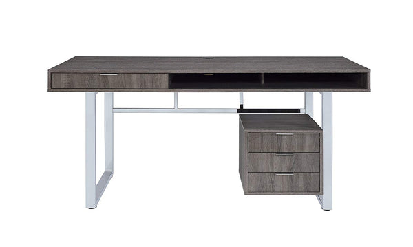 Benzara BM159200 Elegant Contemporary Style Wooden Writing Desk Gray