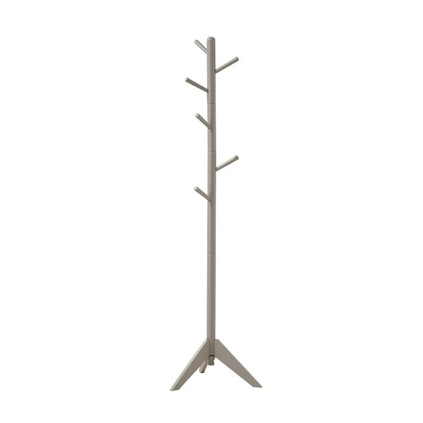 Benzara BM159260 Well-made Metal Coat Rack With Six Pegs Gray