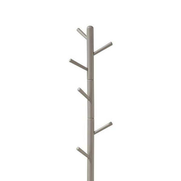 Benzara BM159260 Well-made Metal Coat Rack With Six Pegs Gray