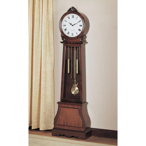 benzara BM159266 Brown Traditional Grandfather Clock with Chime